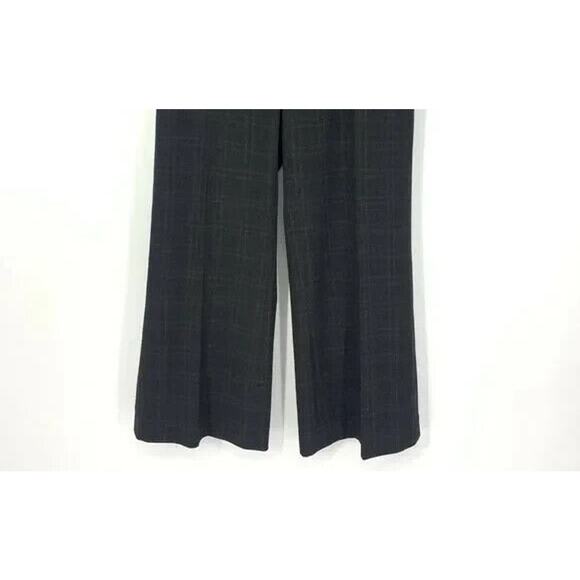 CAbi Straight Wide Leg Trouser Dress Pant Career Belt Loop 8 Brown Grey Plaid - Picture 3 of 14